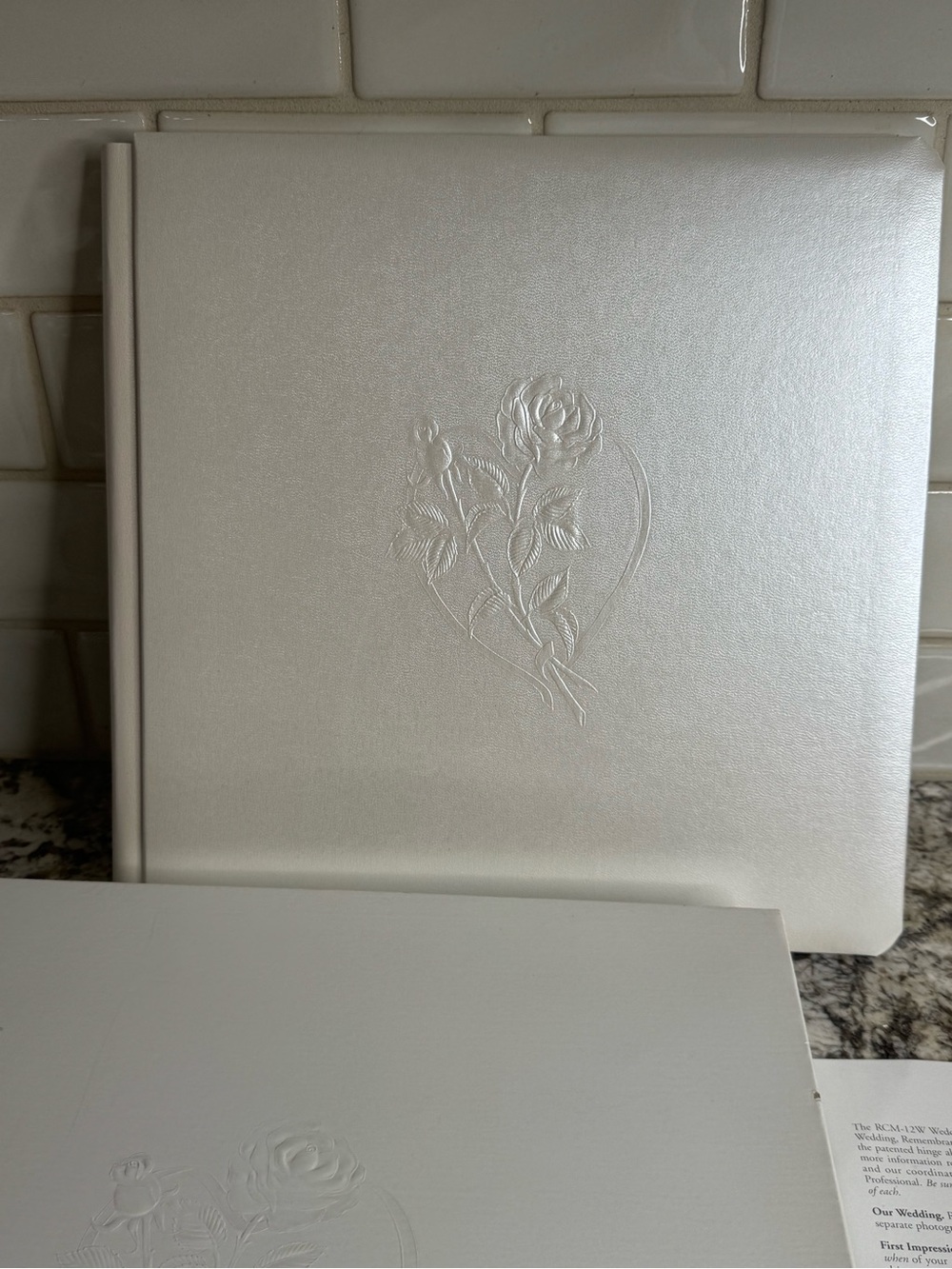 NEW Creative Memories Pearl Embossed Rose Wedding Album in box Original 12x12